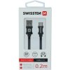Swissten 71521101 datový USB - USB-C, 0.2m, černý Swissten 71521101 datový USB - USB-C, 0.2m, černý