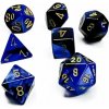 Chessex Sada kostek Dual Blue-Black/Gold Polyhedral 7 kusov