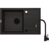 Deante Corio, 1-komorový granitový drez 670x440x175mm + flexibilná drezová batéria, čierna matná, DEA-ZRCPG113 Deante Corio, 1-komorový granitový drez 670x440x175mm + flexibilná drezová batéria, čierna matná, DEA-ZRCPG113