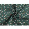 Bavlněná látka / plátno s řidší vazbou drobné květinky METRÁŽ - 2 zelená Bavlněná látka / plátno s řidší vazbou drobné květinky METRÁŽ - 2 zelená