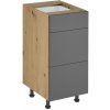 Tempo Kondela Spodná skrinka, dub artisan/sivý mat, LANGEN D40S3 P Tempo Kondela Spodná skrinka, dub artisan/sivý mat, LANGEN D40S3 P