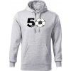 Futbal okrúhle narodeniny 50 mikina pánska Cape s kapucňou svetlosivý melír