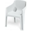 Prosperplast Stolička s opierkami rúk TURINO 630x555x775 mm WHITE biela