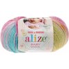 Pletacia vlna Alize BABY WOOL BATIK 6550 modrá ružová žltá oranžová Pletacia vlna Alize BABY WOOL BATIK 6550 modrá ružová žltá oranžová
