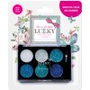 Lukky Paleta očných tieňov s trblietkami a štetcom Odtiene modrej Lukky Paleta očných tieňov s trblietkami a štetcom Odtiene modrej