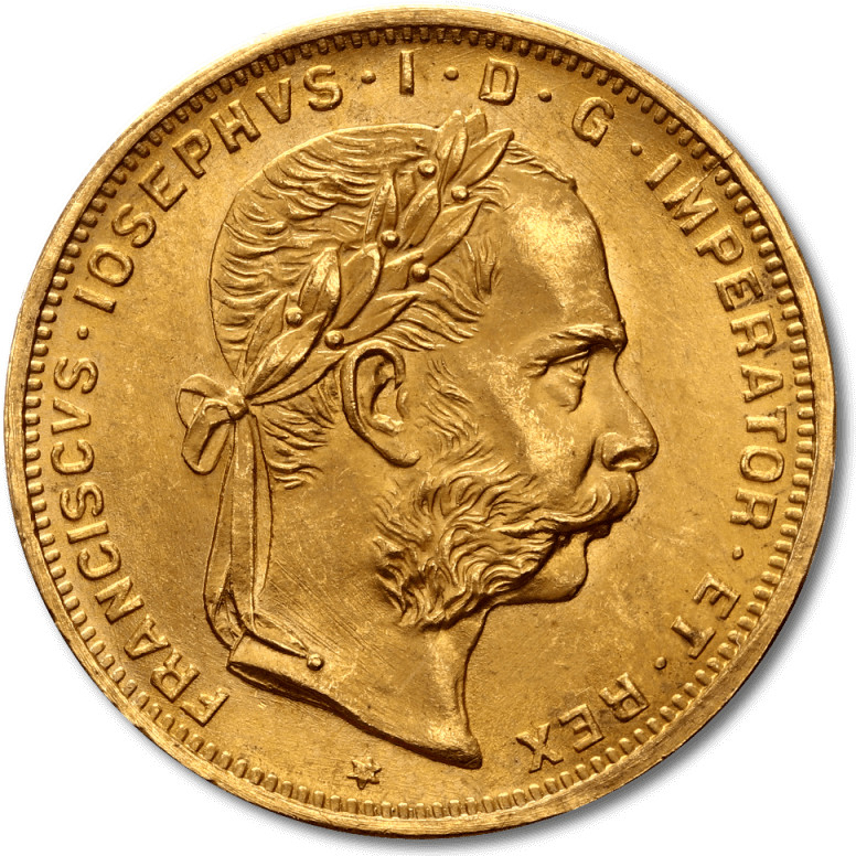 Münze Österreich Zlatá minca 8 zlatník Františka Jozefa I. 1892 Novorazba 6,45 g
