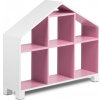 Vingo Detský regál domček - ružový Vingo Detský regál domček - ružový
