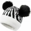 Fashionweek Dámska zimná čiapka s brmbolcom flísová podšívka ZEBRA-GAGA Farba: Biela Fashionweek Dámska zimná čiapka s brmbolcom flísová podšívka ZEBRA-GAGA Farba: Biela