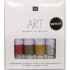 Rico Design ART Metallic Akrylové farby, sada 4 x 12 ml - metalické odtiene Rico Design ART Metallic Akrylové farby, sada 4 x 12 ml - metalické odtiene