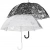 LACE dámský holový průhledný deštník s krajkovým potiskem bílý