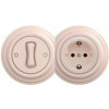 | Kliklap - Retro jednopólový vypínač č. 1 a zásuvka SCHUKO 230 V so staroružovým rámikom | 2xKA0120+KA0113+KA0143 | Kliklap - Retro jednopólový vypínač č. 1 a zásuvka SCHUKO 230 V so staroružovým rámikom | 2xKA0120+KA0113+KA0143