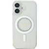 Guess IML Rhinestones Ring MagSafe Zadní Kryt pro iPhone 16 White