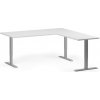 Výškovo nastaviteľný stôl, 180x180 cm, 3 motory, L/P, sivá podnož, biela Výškovo nastaviteľný stôl, 180x180 cm, 3 motory, L/P, sivá podnož, biela