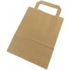 Papierová taška s plochým uchom, 23x18x8,5 cm, hnedá Papierová taška s plochým uchom, 23x18x8,5 cm, hnedá