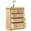 vidaXL Zásuvková skrinka Corona 92x48x114 cm borovicový masív vidaXL Zásuvková skrinka Corona 92x48x114 cm borovicový masív