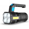 Ručný horák 4-LED 2000lm+COB s 800mAh batériou IP65 indikátor úrovne nabitia 4 režimy sv Ručný horák 4-LED 2000lm+COB s 800mAh batériou IP65 indikátor úrovne nabitia 4 režimy sv