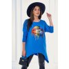 Oversize blouse with rainbow lip print purple-blue modrá One size Kesi 5907302344267 Oversize blouse with rainbow lip print purple-blue modrá One size Kesi 5907302344267