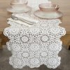 Eurofirany Obrus behúň biely zdobený výšivkou IRINA biela Bavlna/PES 35x140 cm