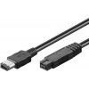Kábel OEM PremiumCord FireWire 1394B 9pin-6pin M/M 1,8m, černý kfib96-2 Kábel OEM PremiumCord FireWire 1394B 9pin-6pin M/M 1,8m, černý kfib96-2