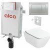 Sada Alcadrain pre montáž na stenu, toaleta Smyle Sq., sedadlo s tlačidlom, matný chróm M272 KAE159 1 set Sada Alcadrain pre montáž na stenu, toaleta Smyle Sq., sedadlo s tlačidlom, matný chróm M272 KAE159 1 set