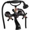 Vaňová batéria RAV Slezák MORAVA so sprchovacím setom 150 mm čierna / stará mosadz MK359.5/2CMATSM Vaňová batéria RAV Slezák MORAVA so sprchovacím setom 150 mm čierna / stará mosadz MK359.5/2CMATSM