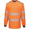 Portwest tričko PW3 Hi-Vis L/S T185 dlouhý rukáv Oranžová/čierna 5XL