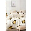 Žlté predĺžené obliečky na dvojlôžko z bavlny Renforcé s plachtou/4-dielne 200x220 cm Double Heart – Mila Home Žlté predĺžené obliečky na dvojlôžko z bavlny Renforcé s plachtou/4-dielne 200x220 cm Double Heart – Mila Home