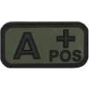 Gumová nášivka MFH krv A POS - olivová Gumová nášivka MFH krv A POS - olivová