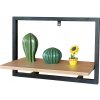 Autronic - Polička nástěnná 50x20 cm, MDF, dekor dub, kov černý mat - P-072 OAK