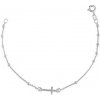 INFINITYSILVER Strieborný náramok s krížikom a guľôčkami 16608618
