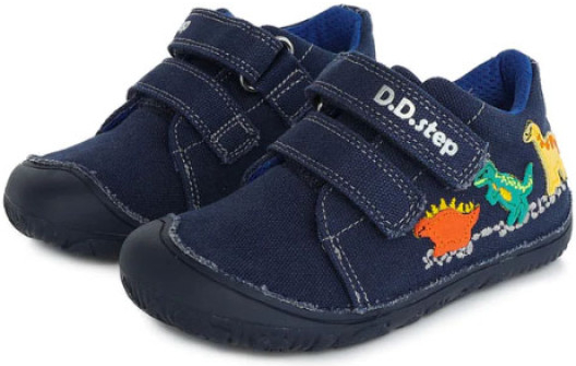 D.D.Step detské chlapčenské plátené topánky Barefoot Royal blue