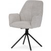 jedálenská stolička v krémové látce s opierkami, otočná s vratným mechanismem - funkce reset, kovové podnoží v černé barvě jedálenská stolička v krémové látce s opierkami, otočná s vratným mechanismem - funkce reset, kovové podnoží v černé barvě