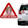 Samolepka na auto - s reflexným textom - dievčatko Regina Samolepka na auto - s reflexným textom - dievčatko Regina