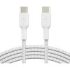 BELKIN kabel oplétaný USB-C - USB-C, 1m, bílý (CAB004bt1MWH) BELKIN kabel oplétaný USB-C - USB-C, 1m, bílý (CAB004bt1MWH)