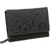 Dámska peňaženka MERCUCIO s potlačou kvetov, čierna