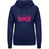 AWDis Hoodie Mikina - Nápis - So psami je život krajší - Oxfordská modrá - L - Dámske AWDis Hoodie Mikina - Nápis - So psami je život krajší - Oxfordská modrá - L - Dámske