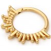 Lillian Vassago Zlatý piercing krúžok zdobený lúčmi LLV92-GPI013SP