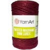 Macrame Twisted 3MM Lurex Bordová 781 Macrame Twisted 3MM Lurex Bordová 781