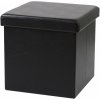 DOCHTMANN Taburetka skladacia, koženka, čierna 38 × 38 × 38 cm