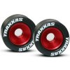 Traxxas hliníkové koleso oporných koliesok Wheelie červené 2
