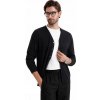 Ombre pánsky pletený kardigán jednofarebný OM-SWCD-0126 V2 čierny Ombre pánsky pletený kardigán jednofarebný OM-SWCD-0126 V2 čierny