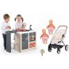 Set kočík s dvojičkami bábikami v kuchyni Twin Pushchair Sandy Maxi Cosi&Quinny Smoby ostrovček s magickými cestovinami Set kočík s dvojičkami bábikami v kuchyni Twin Pushchair Sandy Maxi Cosi&Quinny Smoby ostrovček s magickými cestovinami