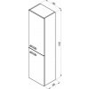 Ravak Chrome skrinka 39x29x150 cm bočné závesné biela X000000542 Ravak Chrome skrinka 39x29x150 cm bočné závesné biela X000000542