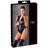 Cottelli Collection Body čierne lesklé s dlhým zipsom