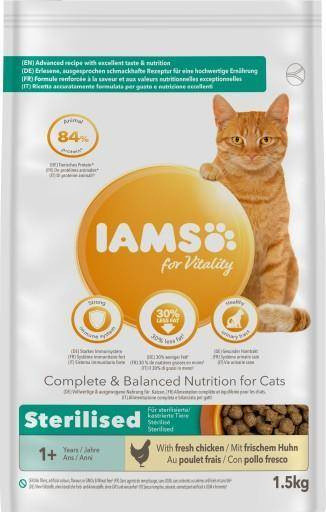 IAMS for Vitality Granule pre dospelé mačky po kastrácii s kuracím mäsom 1,5 kg