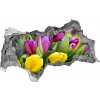 Samolepiaca nálepka na stenu Farebné tulipány 95x73 cm Samolepiaca nálepka na stenu Farebné tulipány 95x73 cm