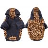 Mikina pre psíka s leopardím vzorom Sivá S Mikina pre psíka s leopardím vzorom Sivá S