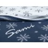 SET/ modrý zimný motív s menom dieťatka, Farba Tmavomodrá, Veľkosť 100x75 cm, Náplň k obliečke Áno SET/ modrý zimný motív s menom dieťatka, Farba Tmavomodrá, Veľkosť 100x75 cm, Náplň k obliečke Áno