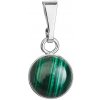 Evolution Group Strieborný prívesok s pravým malachitom 14033.3