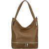 Dámska kožená mäkká kabelka cez plece pieskovohnedá - ItalY Nellis hnedá Dámska kožená mäkká kabelka cez plece pieskovohnedá - ItalY Nellis hnedá
